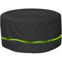 1 Pieza Funda Protectora Para Mesa De Jardín Redonda De Tejido Oxford Impermeable Y Anti-uv Para Exterior Negro