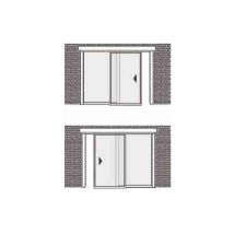Aprimatic - 1 porte fixe + 1 porte coulissante au dessus du lumiere avec traverse autoportante 25102400