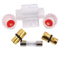 1 Porte-fusible agu en Ligne plaqué Or et 1 fusibles agu en Verre plaqué Or 100A pour la Protection de sécurité de l'alimentation Audio Automobile