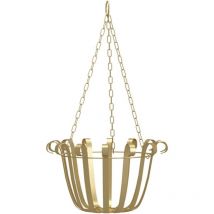 1 pot de fleur suspendu en métal en fer pot de fleur suspendu en métal nordique extérieur intérieur terrasse balcon maison pot de fleur (or)