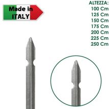 1 pz palo paletto in ferro a t 30x30x3 mm zincato zinco per rete recinzione - h 125 cm