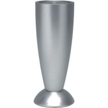 1 pz piedino per mobili sagomato in Abs colore cromo regolabile cm 12 45 mm con foro 8MA