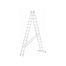 Scala in alluminio trasformabile - due tronchi - 2x14 pioli - 7514
