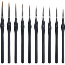 Choyclit - Free Felivery 1 set of 10 paint brushes, fine brush, mini brushes, thin brushes, small brushes, micro brush, fine tip brush.