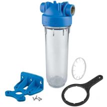 Atlas Filtri - 1 Stage 10' Inline Water Filter System Housing 3/4' Ports With Wall Bracket And Key