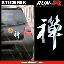 1 sticker kanji zen 19 cm - chrome - Run-R