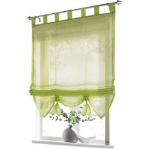 1 store bateau à passants, rideaux, cuisine, transparent, store à passants, rideaux, voile moderne (vert, LxH 80 x 155 cm)