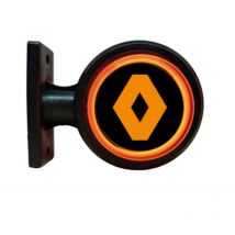1 Stück Led Seitliche Begrenzungsleuchte (hörnchen), 12–24 V, Orange-rot, Old-school Neon-effekt, Mit Rnt-logo
