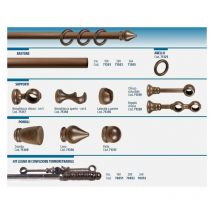Supporto doppio chiuso in legno noce ø 28 mm