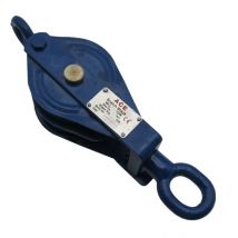 1 Ton 100MM Double Sheave Snatch Block With Swivel Eye Blue Painted - 10MM Wire Rope Safety Lifting