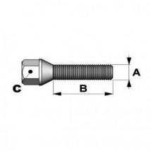 1 Vis de roue 12x125mm long 50mm tete 17mm x20