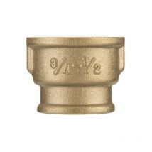 Invena - 1 x 1/2 bsp Female Thread Pipe Reduction Muff Union Joiner Fitting Brass