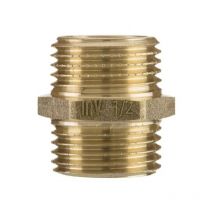 Invena - 1 x 1 inch bsp Male Thread Pipe Connection Nipple Union Joiner Fitting Brass