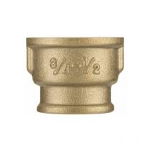 Invena - 1 x 3/4 bsp Female Thread Pipe Reduction Muff Union Joiner Fitting Brass