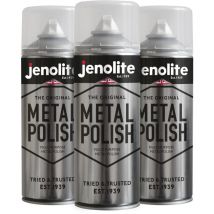 3 x 400ml Aerosol Jenolite Metal Polish Aerosol - Industrial Grade Polishing Foam - Suitable for Brass, Copper, Chrome, Stainless Steel & Pewter