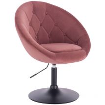 Woltu - 1 x Barsessel Loungesessel mit Armlehne, stufenlose Höhenverstellung, Samt, Rosa