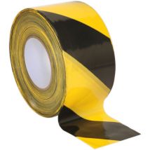 1 x Yuzet Barrier Warning Tape non Adhesive Black/Yellow 75mm x 500m Cordon - Black/Yellow