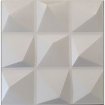 Eternalparquet - 10/20mq di Pannelli in xps (polistirene compatto) 3D a soffitto o Parete 50x50x2cm Bianchi 4 modelli-10mq di Piramidi