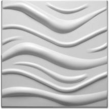 Eternalparquet - 10/20mq Di Pannelli In Xps (polistirene Compatto) 3d A Soffitto O Parete 50x50x2cm Bianchi 4 Modelli-10mq Di Onde