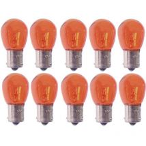 10 Ampoules BA15S 12V 21W Eclairage Orange plots alignes