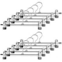 Lot de 10 métal avec une forte 2-adjustable pantalon jupe cintres clips