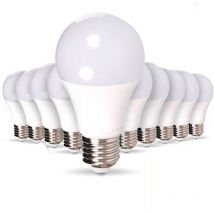 Optonica - 10 bombillas led E27 9W Equivalente 50W A60 - White Day 6000K