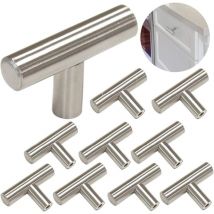 10 Boutons de Meuble en Laiton Brossé Poignées de Placard Vintage Poignées de Porte pour Armoire Tiroir Argenté 50 x 32MM