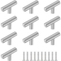 10 Boutons de Meuble en Laiton Brossé Poignées de Placard Vintage Poignées de Porte pour Armoire Tiroir Argenté 60 x 35MM