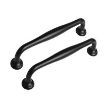 10, centro foro 96 mm) Confezione da 10 maniglie per mobili nere vintage per cassetti, maniglie per cassettiere, maniglie per porte ad arco curvo