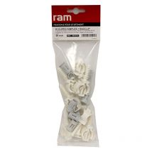 RAM - 10 clipeo et leurs 10 bagclip simple blanc pour tube multicouche nu Ø20