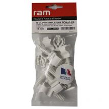RAM - 10 clipeo simple blanc pour tube multicouche nu Ø16