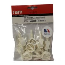 10 clipeo simple blanc pour tube multicouche nu Ø26 RAM