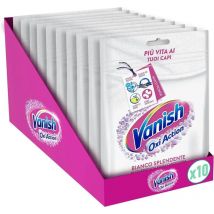 10 Confezioni Vanish Polvere Bianco Splendente Smacchiatore per Capi Bianchi