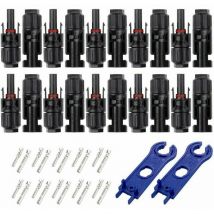 XVX 10 paia MC4 maschio/femmina cavo per pannello solare Sistemi fotovoltaici Accessori per cavo per pannello solare Impermeabile - Nero