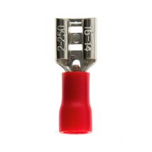10 cosses clips femelles Ø6,3mm - Rouge - Zenitech