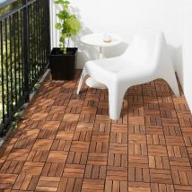 Hobbytech - 10 Dalles de Terrasse dark en Bois Clipsable Résistant Aux Forte et Basses Températures 31 x 31 cm Revêtement Extérieur Pour Jardin