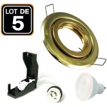 5 Schwenkbare EinbauEinbaustrahlers golden 7W Warmweiß 3000k
