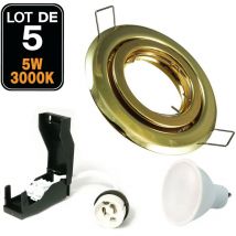 5 Verstellbare Einbaustrahler Gold GU10 LEDs 5W eqv. 40W Warmweiß 3000K
