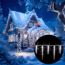 Catena luminosa led con stalattiti di ghiaccio illuminazione natale ghirlanda di luci 40 Icicles led White (en) - Deuba