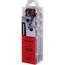 Vigor - Pack de 10 - Foret métal Cobalt hss 5% - 700 ø 2,5 Long. Utile 30 Long. totale 57