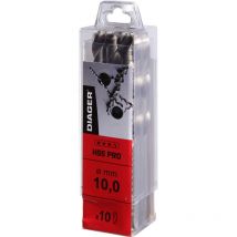 Diager - Foret métal hss meulé pro - 726 ø 0,8 Long. Utile 10 Long. totale 30 - Pack de 10