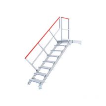 Escalier industriel 16 marches - Hauteur à franchir 3.40m - Inclinaison 45° - Main-courante à gauche - 22210616