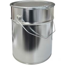 Plasteo - 10 Liter Weißblecheimer Hobbock inkl. Deckel mit Spannring Stabiler Metallgriff Luft und Flüssigkeitsdicht Robust und Stapelbar Gefahrgut