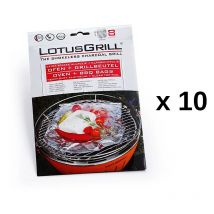Lotus Grill - 10 lots de 8 papillottes pour barbecue - Lotusgrill - lot10-gb-al-m
