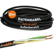 10 Meter Lapp 1030200 LiYY PVC- Steuerleitung 2x0,14 mm² schwarz I LED Kabel 2 adrig I Datenleitung I Signalleitung I lötbares Kabel