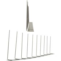 Pestsystems - 10 metri Dissuasori di picchi anti-piccione V2A-Standard con base di acciaio inossidabile -1-striscia di Picchi antipiccione la