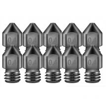 Aougo - 10 Stück MK8 Extruderdüsen für 3D-Drucker, 0,4 mm hochtemperaturgehärtete Stahldüsen, kompatibel mit Makerbot, Creality CR-10 Ender 3, Prusa