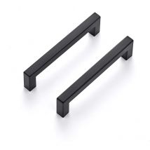 Longziming - 10 Pack 128mm Black Furniture Handles for Kitchen Cabinets Stainless Steel - Black Drawer Handles for Kitchen Cabinets Center Distance: