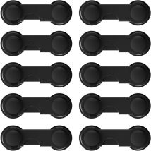 Soekavia - 10 Pack] Child Safety Cupboard Doors, Convenient Safety Baby Drawer Safety Locks with Resistant Adhesive for Cabinets, Fridge, Toilet