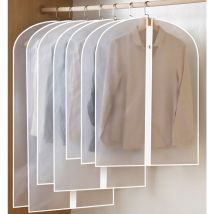 10-pack Housse vetements à suspendre Housses de Vêtement Anti Poussière Etanche Mite Humidité Housse Vetement Semi Transparente pour Chemise